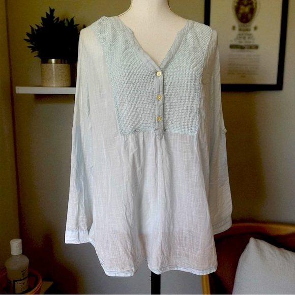 GAP Tops - GAP Light Blue Boho Gauze Tunic